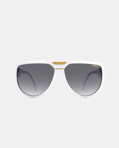 Белые круглые мужские солнцезащитные очки Carrera, белый