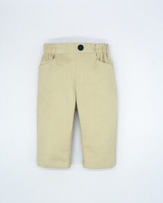 Бежевые хлопковые брюки для мальчика Fina Ejerique, бежевый