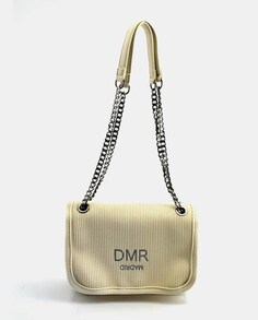 Маленькая бежевая сумка через плечо с контрастным логотипом DMR, бежевый