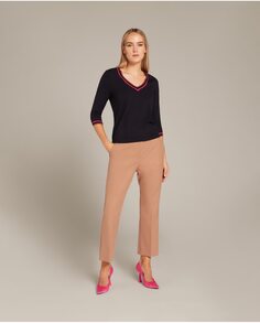Женские брюки-клеш прямого кроя с карманами Elena Mirò, коричневый