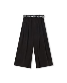 Широкие брюки для девочки с поясом с логотипом DKNY, черный