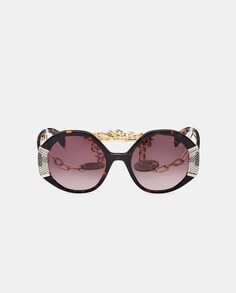 Круглые женские солнцезащитные очки из ацетата цвета гавана Guess, коричневый