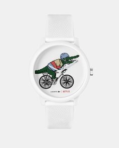 Lacoste 12.12 x Netflix 2011265 белые силиконовые мужские часы Lacoste, белый