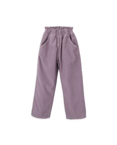 Вельветовые брюки для девочки с резинкой на талии KNOT, фиолетовый