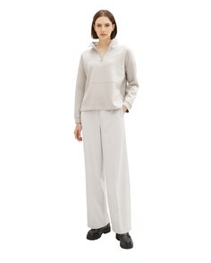 Однотонные широкие женские брюки с карманами Tom Tailor, белый