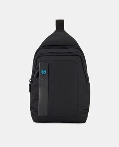 Большая черная сумка через плечо с отделением для iPad mini Piquadro, черный