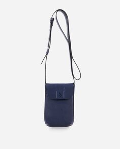 Синяя кожаная сумка для мобильного телефона Summer Song Abbacino, темно-синий