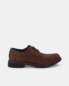 Мужские темно-коричневые туфли на шнуровке из водонепроницаемой кожи с зубчатой ​​подошвой Timberland, темно коричневый