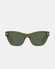 Зеленые женские солнцезащитные очки «кошачий глаз» из ацетата Vogue, зеленый