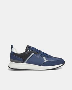Низкие мужские кроссовки H-Runner с контрастными вставками Hackett, темно-синий