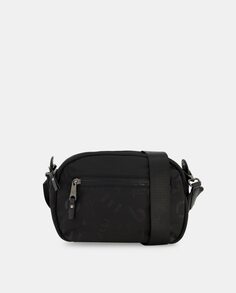 Средняя черная сумка через плечо с логотипами и передним карманом Pepe Moll, черный