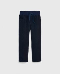 Длинные однотонные брюки для мальчика Gap, темно-синий