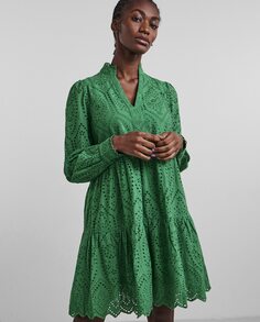 Короткое платье с V-образным вырезом из 100% органического хлопка Yas, зеленый Y.A.S