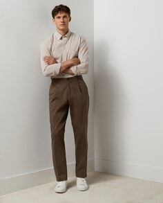 Мужские спортивные брюки классического кроя без складок Dustin, коричневый