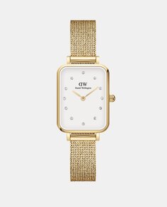 Quadro-Lumine DW00100599 женские часы с золотой стальной сеткой Daniel Wellington, золотой