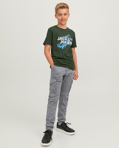 Узкие брюки-карго для мальчика Jack &amp; Jones, светло-серый