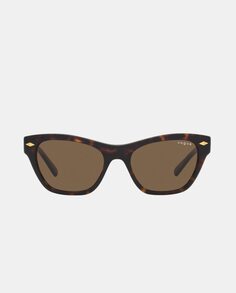 Женские солнцезащитные очки «кошачий глаз» из ацетата темного цвета «гавана» Vogue, коричневый