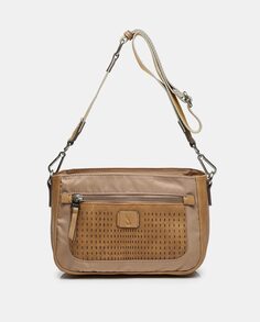 Женская сумка через плечо Abbacino светло-коричневого цвета из нейлона с высечкой Abbacino, коричневый