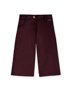 Прямые велюровые брюки бордового цвета для девочки Pan con Chocolate, бордо