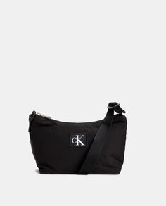 Черная сумка через плечо из переработанного материала Calvin Klein, черный