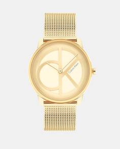 Мужские часы Iconic 25200034 Золотая стальная сетка Calvin Klein, золотой