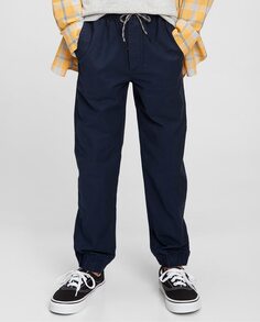 Китайские брюки на плоской подошве прямого кроя для мальчика Gap, темно-синий