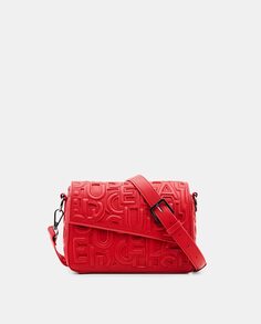 Маленькая красная сумочка с вырезанными буквами Desigual, красный