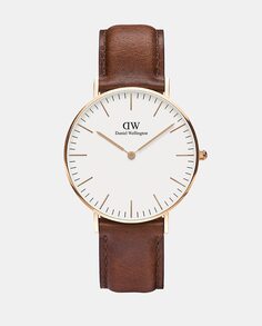Классические женские часы St. Mawes коричневые кожаные Daniel Wellington, коричневый