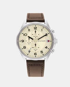 Axel 1792003 многофункциональные коричневые кожаные мужские часы Tommy Hilfiger, коричневый
