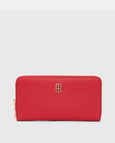 Удлиненный красный кошелек с портмоне и визитницей Tommy Hilfiger, красный
