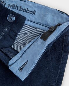 Вельветовые брюки чиносы для мальчиков с карманами Boboli, темно-синий