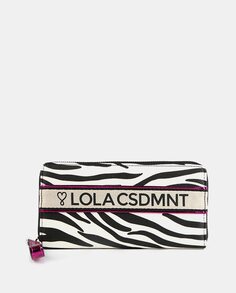 Двухцветный черно-белый кошелек с зебровым принтом Lola Casademunt, мультиколор