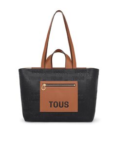 Черно-коричневая многопозиционная сумка на плечо среднего размера Nanda Tous, мультиколор