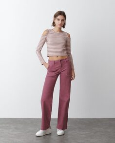 Женские вельветовые брюки-кюлоты с карманами Brownie, розовый