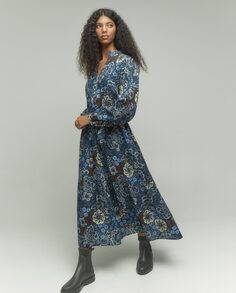 Платье миди с длинными рукавами Tintoretto, синий