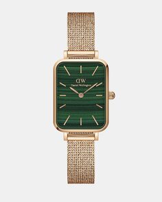 Quadro DW00100437 женские часы из стали розового золота Daniel Wellington, розовый