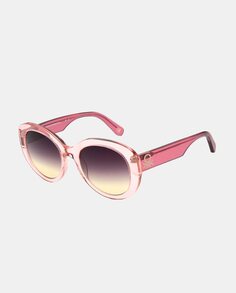 Женские розовые солнцезащитные очки «кошачий глаз» из ацетата Benetton, розовый