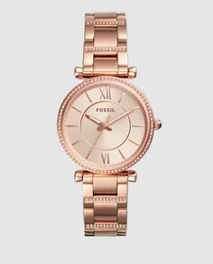 Fossil Carlie ES4301 женские блестящие розовые стальные часы Fossil, розовый