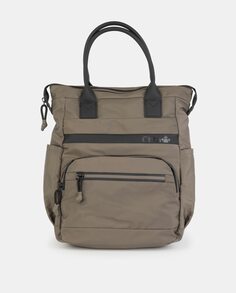 Большой рюкзак из прорезиненного нейлона светло-коричневого цвета с отделением для ноутбука Caminatta, светло-коричневый