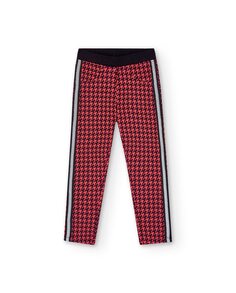 Узкие брюки для девочки с геометрическим принтом Boboli, красный