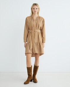 Короткое хлопковое платье с рюшами Esprit