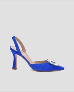 Женские туфли-лодочки с пяткой на пятке из синей кожи Mr. Mac Shoes, синий