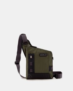 Мужская сумка через плечо из ткани цвета милитари зеленого цвета Scharlau