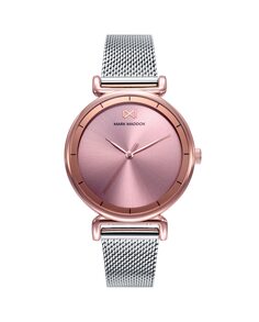 Женские часы Midtown с розовым циферблатом и стальной сеткой Mark Maddox, серебро