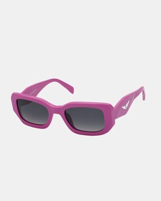 Квадратные женские солнцезащитные очки из ацетата цвета фуксии Zadig &amp; Voltaire, фуксия