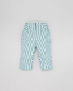 Полосатые хлопковые брюки для мальчиков Fina Ejerique, зеленый