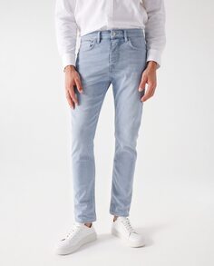 Узкие мужские джинсы светло-голубого цвета Salsa Jeans, синий
