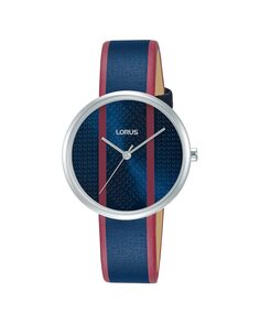 Женские кожаные часы RG219RX9 с бордовым ремешком Lorus, синий