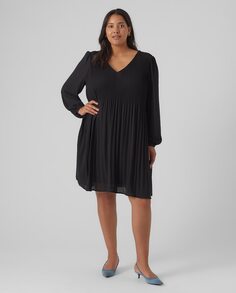 Короткое платье с длинными рукавами Vero Moda Curve, черный