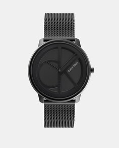Iconic Mesh 25200028 черные стальные мужские часы Calvin Klein, черный